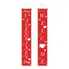 Parejas Transfronterizas Nuevas para el Día de San Valentín, Decoraciones de Fiesta con Temática de Amor, Banderas, Lemas de Bendición, Banderas Festivas para Escena Romántica