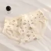 Estampado floral de encaje dulce, cómodos, sin costuras, refuerzo 100% algodón, calzones de algodón puro para niñas