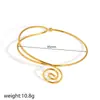Venda Direta do Fabricante: Pulseira de Braço de Metal Espiral Geométrica Exagerada, Pulseira Feminina da Moda, Bracelete Aberto de Tulipa Ajustável