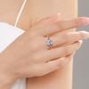 Anillo de diamantes rectangulares de plata esterlina s925 para mujer, estilo europeo y americano, ligero, de lujo, de alta gama, elegante, combina con todo, joyería de boda.