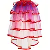 Disfraz de actuación escénica transfronterizo falda tutú con cordones media falda elástica multicolor talla única
