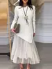 Amazon Transfronterizo 2025 Otoño Exportación Europea y Americana Nuevo Moda Femenina Casual Top de Punto Falda con Tirantes Traje