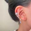 Clip de Oreja Estrella de Zircón Ultra-Flash Diseño de Nicho Ins Delicado Clip de Oreja Avanzado Perno de Oreja Juego de Tres Piezas