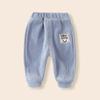 Pantalones con forro polar para niños, pantalones deportivos gruesos para niños y niñas, pantalones de polar de una pieza, pantalones cálidos de polar para bebés, otoño e invierno