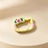 Hebilla de resorte con forma de lazo y efecto de goteo de aceite de color caramelo, accesorio DIY, conector de hebilla colgante para bolsa de dibujos animados lindo