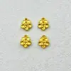 Cuentas Espaciadoras de Hilo Rojo con Agujero Grande de Flor de Durazno Chapadas en Oro DIY Cuentas para Pulsera Collar Cuentas Sueltas Accesorios de Joyería