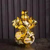 Botella de Vino Vacía de Cerámica, Doble Dragón Creativo Jugando con una Perla, Jarra para Licores, Tarro de Vino Sellado para el Hogar, Botella de Vino Decorativa
