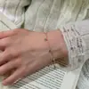 Pulsera de Plata de Ley S925 con Incrustaciones de Pedrería de Colores para Mujer Estilo Vintage Japonés Pulsera de Diseño de Nicho Pequeño de Alta Gama Bestseller de Xiaohongshu