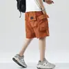 Pantalones Cortos Cargo de Marca de Moda para Hombre Verano 2025 Delgados de Color Sólido para Exteriores con Múltiples Bolsillos Deportivos Casuales de Longitud hasta la Rodilla para Hombre