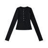 25217-Camiseta de Moda Sexy de Estilo Europeo y Americano con Cuello Redondo y Mangas Largas para Mujer 2025 Nueva Sexy Ajustada Camiseta Básica Superior