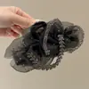 Pinza para el Cabello de Satén Rosa Estilo Coreano para Cola de Caballo Completa, Pasador de Perlas de Alta Gama, Accesorio Versátil para el Cabello para Mujeres