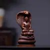 Serpiente de Ciprés Buda Shakyamuni Estatua de Buda Talla en Madera Estatua de Adoración para el Salón Budista del Hogar Decoración de Árbol de Dragón Bodhisattva para el Hogar