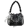 Bolsa Saco com Cordão Estilo Coreano Moda Feminina 2026 Nova Ombro Único Transversal Moda Pequena Fresca Nicho Design Bolsa de Mão