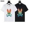 Psy Venta al por Mayor Marca Americana de Moda Cho Bun Camiseta Colorida Calavera Conejo Degradado Estampado de Letras Estilo de Pareja Manga Corta Ny