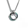 Anillo Popular Europeo y Americano de Acero Inoxidable de Tres Anillos Anillo Multicolor Anillo Collar Taladro Anillo de Doble Anillo