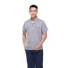 Camisa de Trabalho de Manga Curta Fina de Verão Azul Gola Lapela Uniforme de Funcionário de Fábrica Oficina Poliéster-Algodão Roupa de Trabalho Roupa de Proteção do Trabalho
