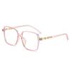 Nuevos Lentes Cuadrados de Montura Grande con Luz Anti-Azul para Mujer, Lentes Llanos de Celebridad de Internet a la Moda, Monturas de Lentes Retro de Moda Transfronterizas