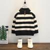 Ropa de Punto de Cuello Alto de Otoño e Invierno para Niños Ropa de Punto Rayada para Niños 2025 Nuevo Top Casual Ropa de Punto de Manga Larga para Bebé Trendy