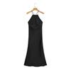 Vestido Novo Slim Texturizado de Comércio Exterior Estilo Europeu e Americano da Moda Feminino de Alças Cetim de Seda Sexy Verão Gostosa