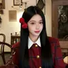 Grampo de Cabelo Laço Kitty Estilo Japonês Grampo Bico de Pato Fofo Doce Coreano Preenchido com Algodão Acessório de Cabelo