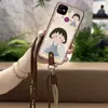 Adecuado para funda de teléfono móvil Itel, tendencia para mujer, simple, con cordón diagonal, caricatura creativa, refrigerante, carcasa blanda, dos colores, estilo nuevo