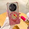 Adecuado para Funda de Teléfono Móvil Huawei Mate70Pro Esquina Cuatro Bolsas de Aire P70 Polvo Brillante Espejo de Maquillaje M60 Soporte N14 Cubierta Anticaída