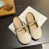 Mules Cerradas de Moda con Pedrería para Mujer, Nuevas Sandalias Planas Estilo Francés Suave tipo Hada para Verano-Otoño 2026