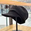 Chapéu Equestre de Camurça Camadas Plissadas Soltas para Mulheres, Chapéu Vintage de Boina para Outono, Gorro Slouchy Versátil para Afinar o Rosto