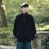 Suéter Pulôver de Meio Zíper Estilo Preguiçoso High-End Retrô Gola Outono e Inverno Novo Malha Solta Masculino