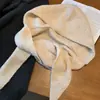Conjunto de Chapéu Balaclava e Cachecol Outono/Inverno para Mulheres, Novo Estilo Cachecol com Capuz para Pescoço, Chapéu de Lã Tricotado