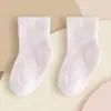 Meias Infantis, Meias Finas de Malha para Verão, Meias para Meninas, Meias Coloridas Doces para Bebê Primavera e Verão, Meias de Cano Médio, 10A Antibacterianas