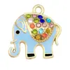 Al por mayor Versión Coreana Creativo Colgante Individual Patrón de Elefante Punto de Goteo de Aceite Diamante Collar Pulsera Colgante Joyería DIY Accesorios de Aleación