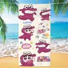 Toalha de banho de secagem rápida infantil de grandes dimensões Giz de cera Pequena nova toalha de praia Microfibra Velo de dupla face Toalha de praia com impressão digital