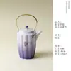 Bule de Chá Cerâmico Pintado à Mão de Alta Qualidade em Porcelana Arita com Alça, Conjunto de Chá Kung Fu Roxo Degradê, Bule para Preparo de Chá Feminino de Alto Valor Estético