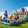 Castillo inflable grande, trampolín infantil para exteriores, parque de atracciones al aire libre, castillo travieso cuadrado, tobogán grande, castillo inflable