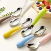 Cuchara espesa con forma de lingote de acero inoxidable 316L para niños, para entrenamiento de alimentación y alimentación complementaria de bebés, vajilla y cuchara especializadas