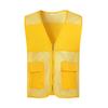 Chaleco de pesca de doble bolsillo chaleco de voluntario primavera y verano transpirable cremallera color liso camisa de publicidad logo malla