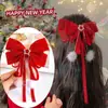Horquilla Roja de Año Nuevo Estilo Chino para Niños, Adorno para el Cabello de Año Nuevo para Niñas, Accesorios para el Cabello Hanfu Estilo Antiguo, Horquilla con Borla para Niñas Pequeñas