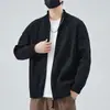 Chaqueta de cárdigan de punto con cuello alto para hombre, nuevo estilo de primavera, otoño e invierno, suéter casual holgado para parejas, moderno