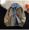 Jaqueta jeans falsa de duas peças masculina, início da primavera, outono, novo design de nicho, estilo americano, jaqueta de trabalho, roupas casuais