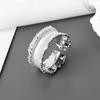 Versión japonesa y coreana de anillo de plata esterlina 925 nicho INS ola irregular superficie arenada anillo original joyería comercio electrónico transfronterizo venta caliente