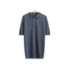 Suéter POLO 100% lã de malha fina para homens, ombro normal, manga curta, top, novo suéter masculino versátil outono 2026