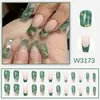 Uñas postizas de colores con purpurina, tiras para uñas de uso diario, 24 piezas de tiras de uñas terminadas, tiras de arte para uñas al por mayor