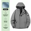 Chaqueta Tres en Uno para Exteriores para Hombres y Mujeres, Conjunto de Dos Piezas de Chaqueta de Algodón Impermeable y Cortavientos para Senderismo, Ropa de Montañismo con Logo Impreso Personalizado