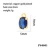 Gran oferta europea y americana: colgante ovalado chapado en oro de 18 quilates con microincrustaciones de circonitas, collar, accesorios hechos a mano.