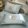 Fundas de almohada de seda helada de verano frescas y sencillas, juego de dos, 48x74 cm, fundas de almohada de ratán helado para uso doméstico, funda interior para núcleo de almohada de niños