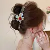Pinza de garra grande de perlas de 15 cm para mujer, sensación de lujo ligero y de alta gama, estilo coreano, añade volumen al cabello, accesorio para el cabello versátil