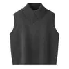 Novo Colete de Cashmere Macio e Amigo da Pele Outono/Inverno para Mulheres, Gola Assimétrica, Lapela, Camiseta para Camadas, Suéter Colete sem Mangas