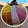 Toalla de playa redonda estampada, chal de microfibra, serie mármol, suministro directo de fábrica