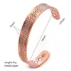 Pulsera Magnética de Cobre Puro Retro Europea y Americana Transfronteriza Pulsera Abierta Ajustable Salud Magnética Pulsera de Terapia Magnética Lote